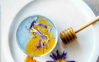 Butterfly Flower Pea Tea Infused Almond Milk Collagen Latte